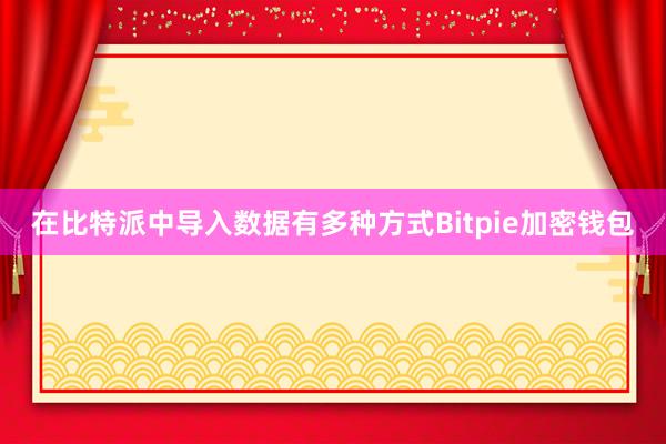 在比特派中导入数据有多种方式Bitpie加密钱包