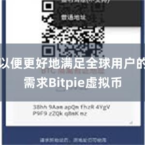 以便更好地满足全球用户的需求Bitpie虚拟币